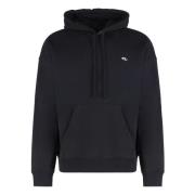 Geribbelde Katoenen Hoodie Diesel , Black , Heren