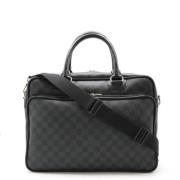 Pre-owned Canvas briefcases Louis Vuitton Vintage , Black , Heren