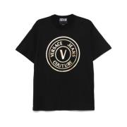 Zwart Crew Neck T-shirt Versace Jeans Couture , Black , Heren