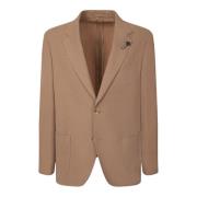 Beige Blazer Klassieke Stijl Lardini , Brown , Heren