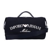 Navy Canvas Schoudertas Emporio Armani , Black , Heren