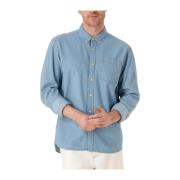 Lichtblauw Chambray Casual Overhemd Forét , Blue , Heren