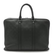 Pre-owned Leather briefcases Louis Vuitton Vintage , Black , Heren