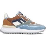 Blauwe Lage Top Heren Sneakers Floris van Bommel , Multicolor , Heren