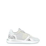 Zilveren Stof en Leren Sneaker 2.1 Philippe Model , Gray , Dames