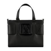 Zwarte Tote tas met logogesp Armani Exchange , Black , Dames