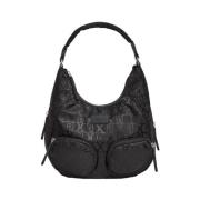 Elegante zwarte handtas met gouden details Liu Jo , Black , Dames