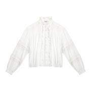 Witte Valda Blouse met Gerimpelde Details Isabel Marant Étoile , White...