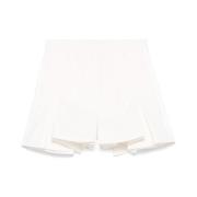 Witte Shorts met Knopen en Zakken Sacai , White , Dames