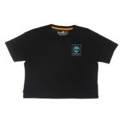 Zwart Grafisch T-shirt Korte Mouw Shirt Timberland , Black , Dames