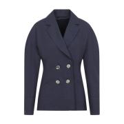 Blauwe Wollen Jas Elegante Stijl Givenchy , Blue , Dames