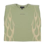 Flames Tanktop Groen/Wit Vision OF Super , Green , Dames