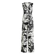 Bloemen jumpsuit met strikceintuur vera mont , Black , Dames