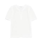 Witte Vetersluiting Korte Mouw Sweater Dries Van Noten , White , Heren