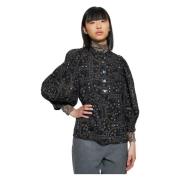 Elie print blouse Antik Batik , Black , Dames