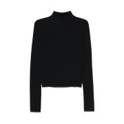 Zwarte Mock Neck Sweater Armarium , Black , Dames