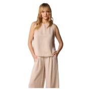 Stijlvolle mouwloze tops voor vrouwen Kocca , Beige , Dames