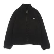 Sherpa Fleece Jas Zwart Hoge Hals Fila , Black , Dames