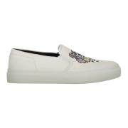 Geborduurde Canvas Instap Sneakers Kenzo , White , Dames