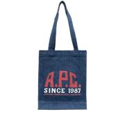 Indigo Blauwe Heuptas met Handvatten A.p.c. , Blue , Heren