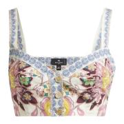 Bloemenprint Crop Top Multicolor Etro , Multicolor , Dames