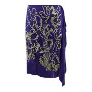 Paillet Viscose Rok met Split Dries Van Noten , Purple , Dames