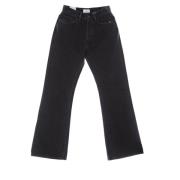 Donkerzwarte Stretch Denim Jeans Amish , Black , Dames