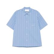 Blauwe Button-Up Shirt met Logo Axel Arigato , Blue , Heren