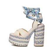 Blauwe Chelsea Scarf Platform Sandalen Kurt Geiger , Beige , Dames