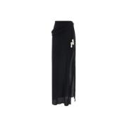 Parel Detail Geknoopte Taille Lange Rok Magda Butrym , Black , Dames