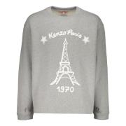 Katoenen crew-neck sweatshirt met borduurwerk Kenzo , Gray , Heren