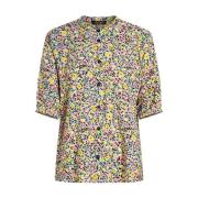 Cybil Blouse Korte Mouw Mouche Geweven King Louie , Multicolor , Dames