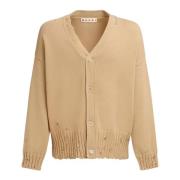 Vintage Gebreide Trui Beige V-Hals Marni , Beige , Heren