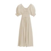 Eleni Vrouw Jurk Macadamia The New Society , Beige , Dames