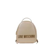 Gouden Elegante Rugzak met Gouden Details Moschino , Yellow , Dames