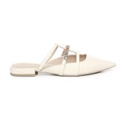 Witte Sandalen van Lakleer met Metalen Ketting Pinko , White , Dames