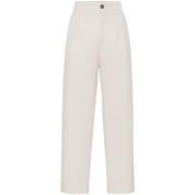 Witte Pantalon met Verborgen Rits Brunello Cucinelli , White , Dames