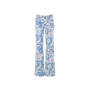 MultiColour Paisley Straight Leg Jeans Etro , Multicolor , Dames