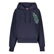 Katoenen hoodie met verstelbare capuchon en geribde boorden Kenzo , Bl...