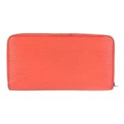 Pre-owned Leather wallets Louis Vuitton Vintage , Orange , Dames