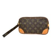 Pre-owned Canvas clutches Louis Vuitton Vintage , Brown , Dames