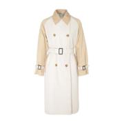 Omkeerbare Katoenen Trenchcoat Beige Max Mara Weekend , Beige , Dames