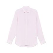 Lichtroze knoopshirt met Pegaso Etro , Pink , Heren