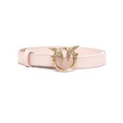 Riem met goudkleurige logo-plaquette Pinko , Pink , Dames