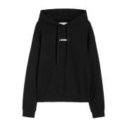 Zwarte Katoenen Hoodie met Logoprint Jil Sander , Black , Heren