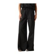 Zwarte Poplin Broek, Veelzijdig en Elegant By-Bar , Black , Dames