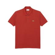 Gebreide Kraag Polo Shirt Lacoste , Red , Heren