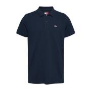 Blauwe Effen Polo Shirt Lente/Zomer Tommy Jeans , Blue , Heren