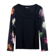 Casual Grafisch Bedrukt T-shirt Vrouwen Lente/Zomer Desigual , Black ,...