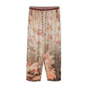 Bruine broek met elastische tailleband en zakken Pierre-Louis Mascia ,...